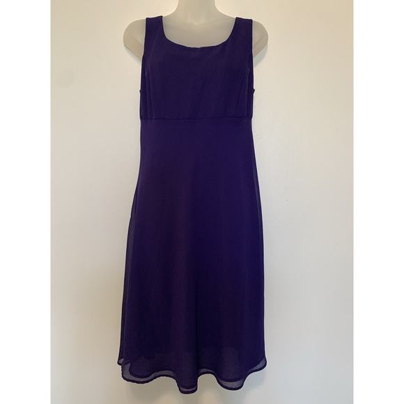 Danny &‎ Nicole Purple Flowy Dress Sleeveless Size 8 Lined - Picture 1 of 8